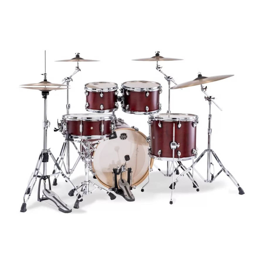 Mapex Mars Maple  5-Piece Fusion Drum Shell Pack  - Merlot Satin (Excludes Hardware & Cymbals)