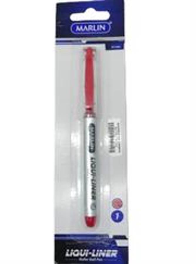 Marlin Liqui Liner Roller Ball Pen Red Single  Medium 0.7mm Nib