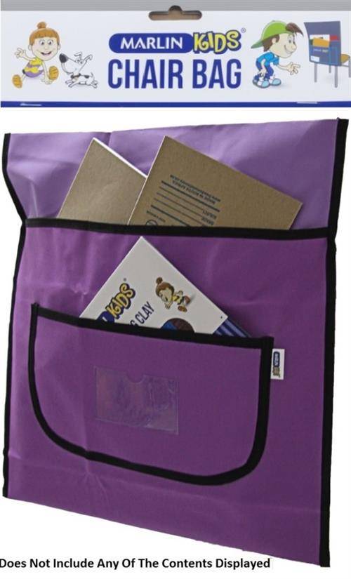 Marlin Kids Chairbag Purple -Dual Pocket Compartments and Name Tag Pocket Sturdy And Durable Poly...