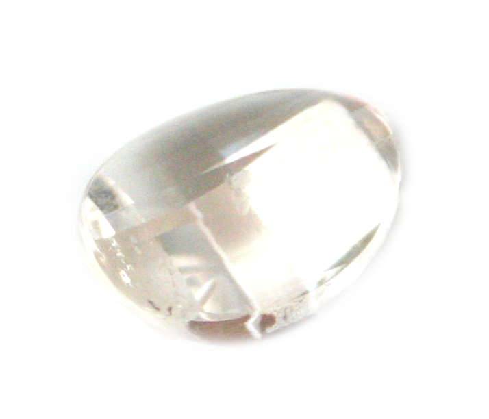 Faceted oval crystal hole no bail, 14x18x6mm
