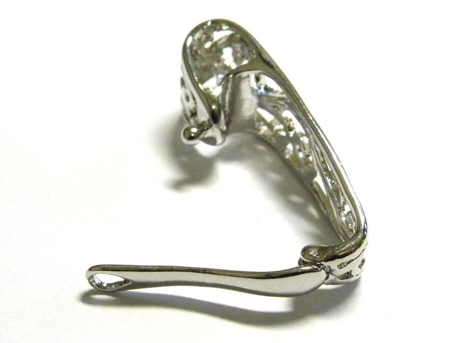 Donut filigree bail 34mm in nickel free Silver