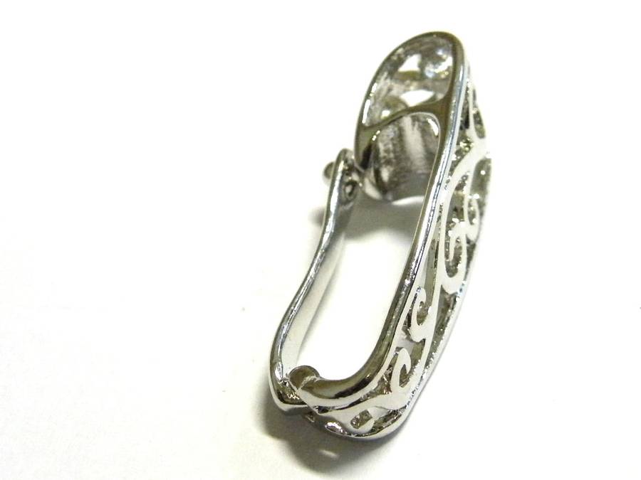 Donut filigree bail 34mm in nickel free Silver