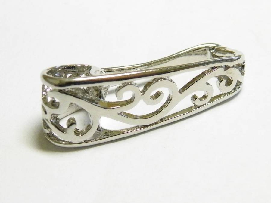 Donut filigree bail 34mm in nickel free Silver