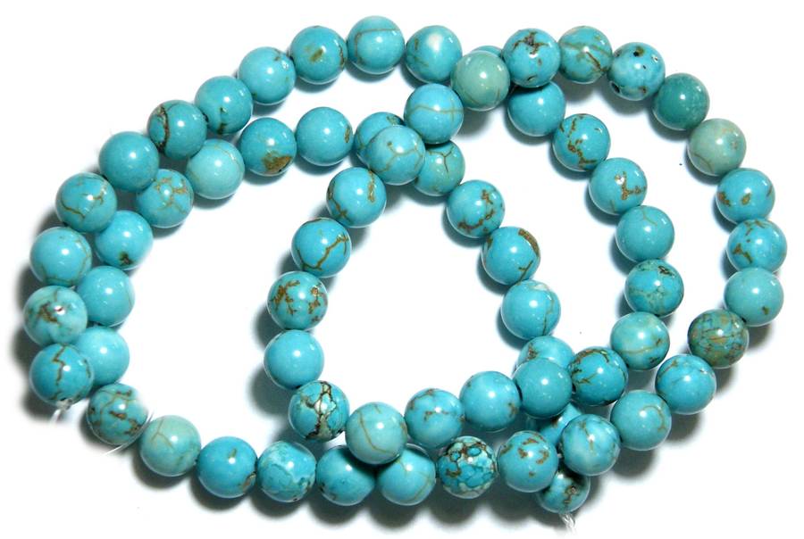 Blue howlite bead string, 6mm, round, 40cm
