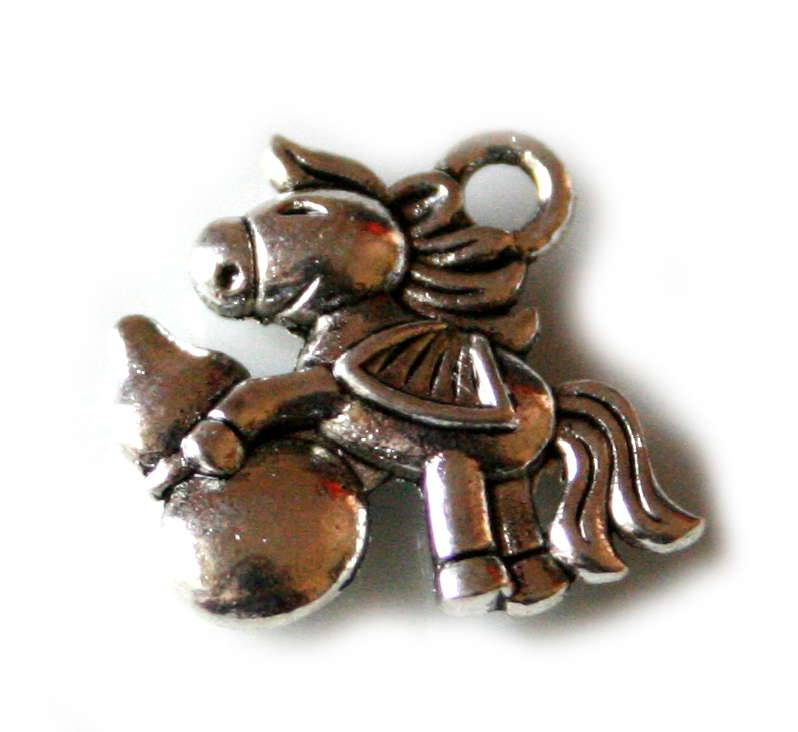 4 x teddy charm, bronze, 19mm