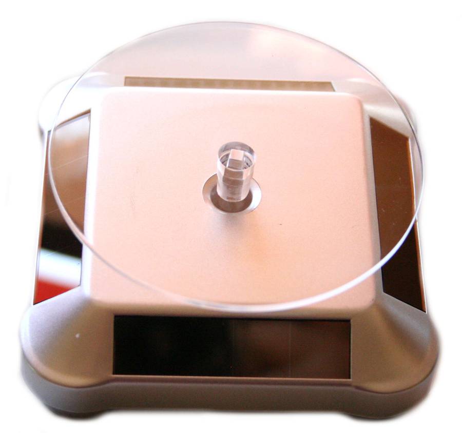 Solar powered, rotating display stand, 110x110x50mm - Silver Hills 0.12kg