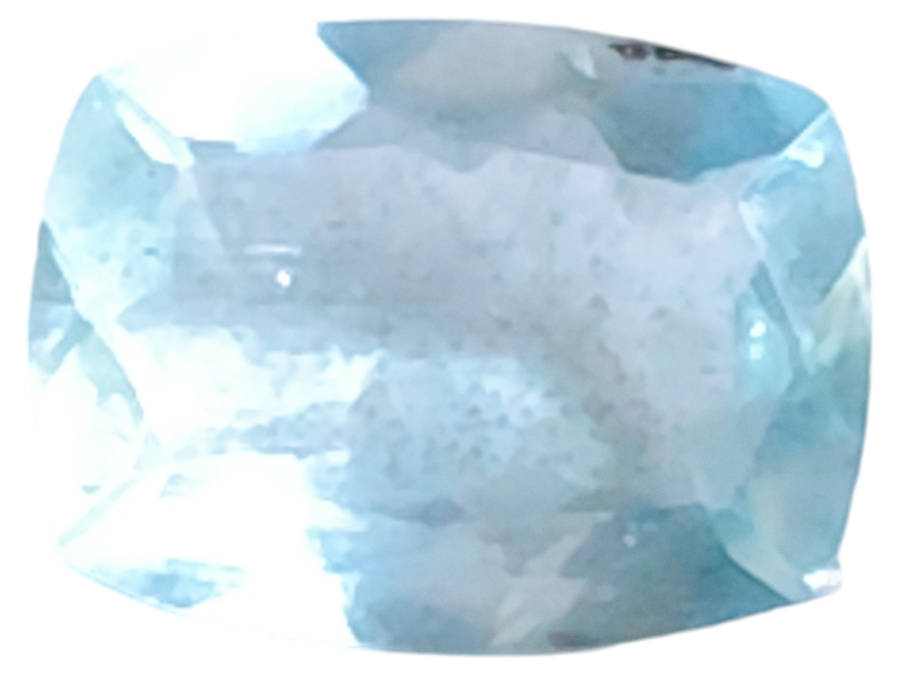 Aquamarine, cushion cut, 1.28ct, 6.5x8.5mm