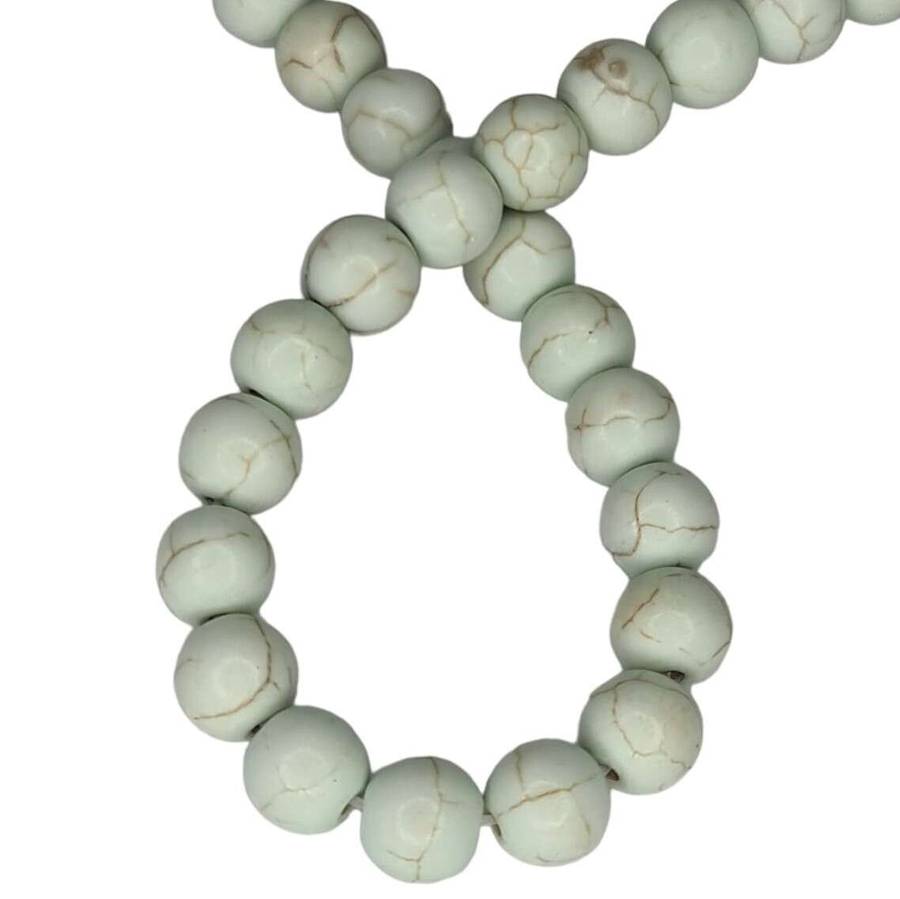 Colored Howlite bead string, mint, round, 8mm, 40cm