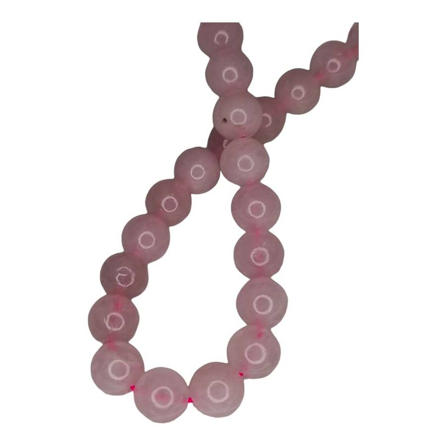 Rose quartz bead string, 10mm, round, 40cm