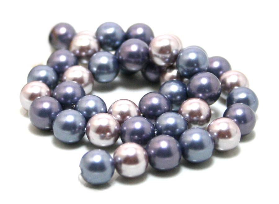 Shell pearl string, powder almond, mauve, gray, 10mm, 40cm - Silver Hills 0.04kg