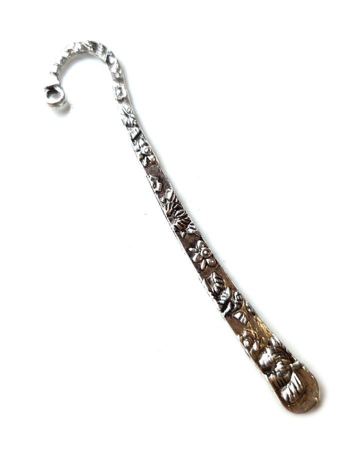 Metal bookmark, flowers design, 8cm