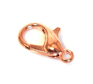 2x Lobster clasp, 12mm, rose gold, nickel free