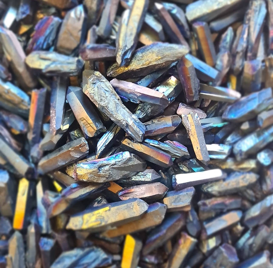 Aura Quartz crystal, blue aura, 30-50mm