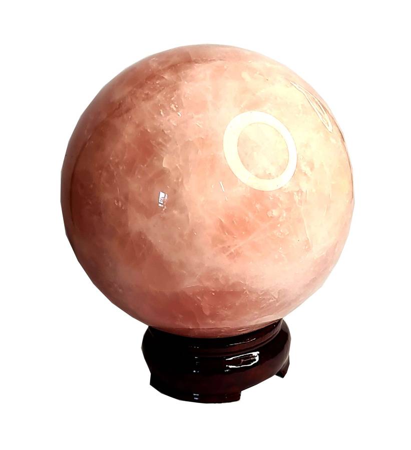 Rose Quartz Sphere on stand, 12cm high