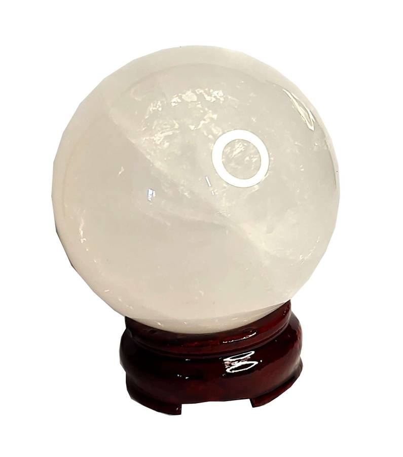 Quartz Sphere on stand, 13cm high