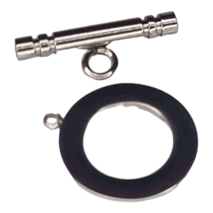 Bar and toggle clasp, stainless steel, 18mm