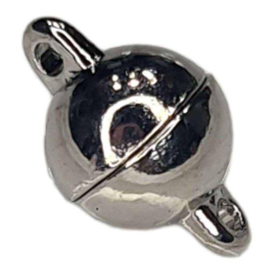 Magnetic clasp in base metal, round, 8mm
