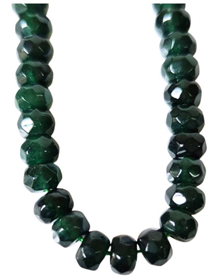 Emerald colored Jadeite bead string, 5.8 x 4mm, rondelle, faceted, 38cm