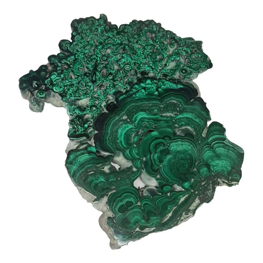 Malachite slab, polished, 100x125mm
