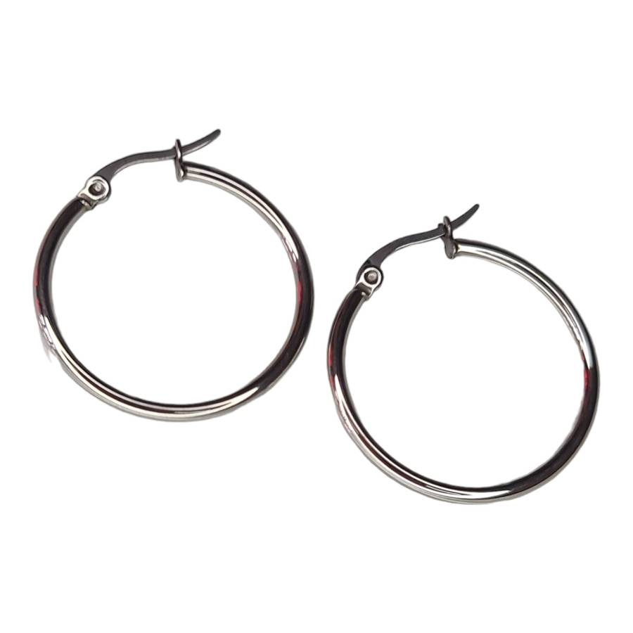 Stainless Steel hoop earrings, 30mm