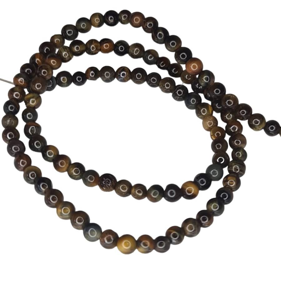 Mixed Tiger Eye bead string, 5mm, round, 40cm