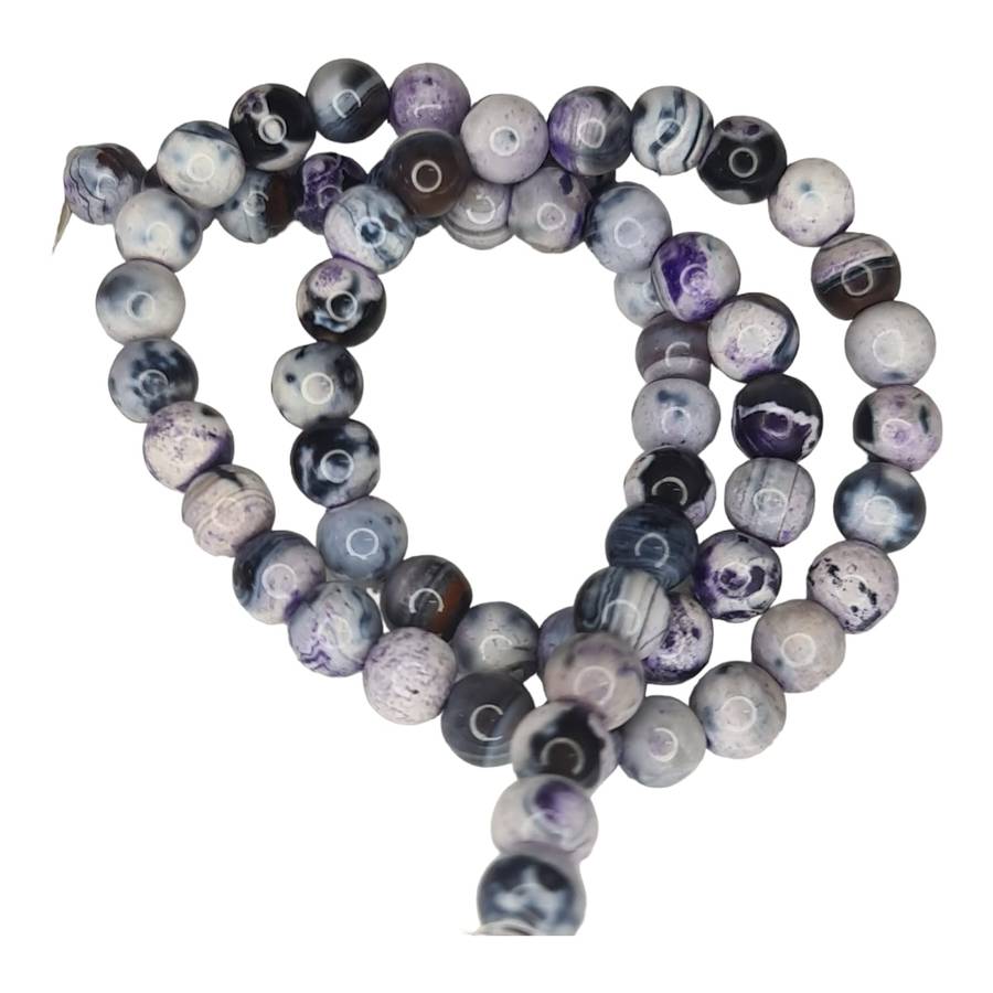 Colored agate bead string, purple, 6mm, round, 40cm