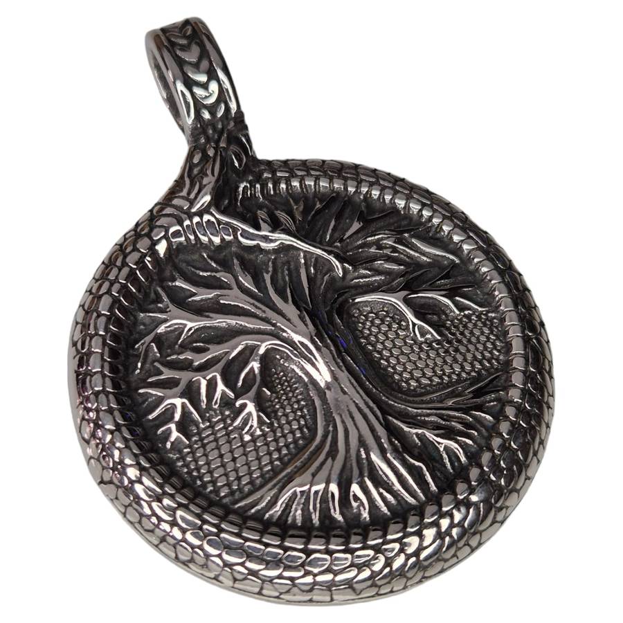 Stainless Steel tree of life pendant, 54mm