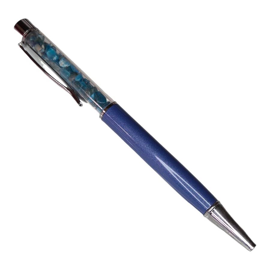 Pen with assorted gemstone chips