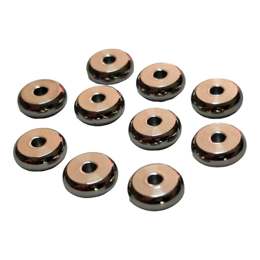 10x Disc bead in stainless steel, 8x3mm