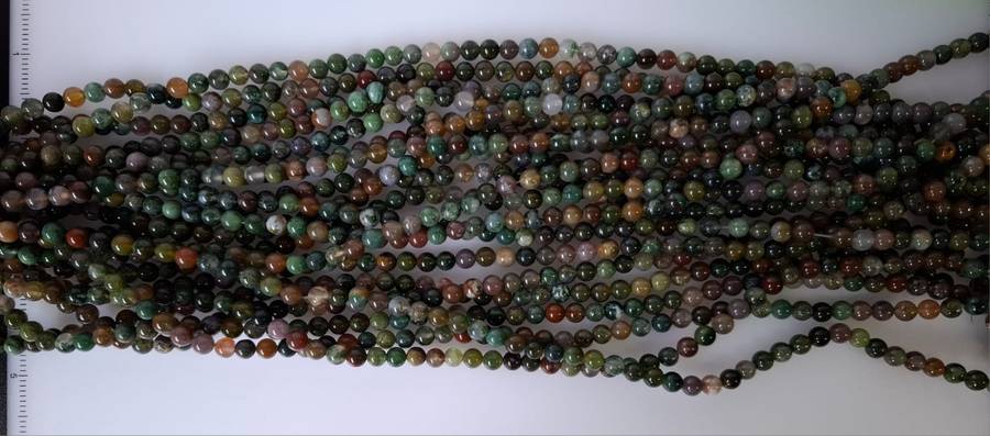 Variegated Agate Bead string, 5-6mm, 40cm
