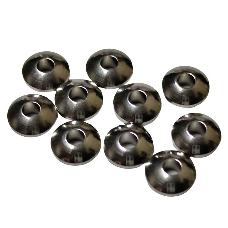10x Saucer shape bead in stainless steel, 6x2.7mm