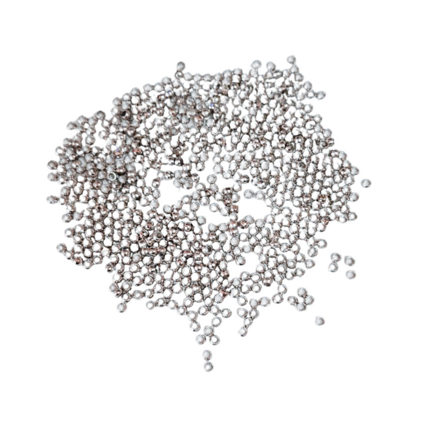 1 packet of round crimps, copper, silver coated, 2mm