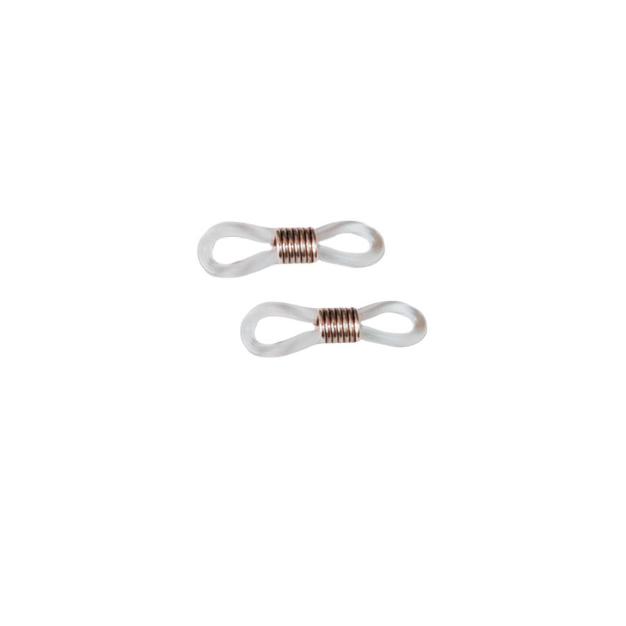 Pair of Spectacle Attachment Chain ends, rubber and base metal spring