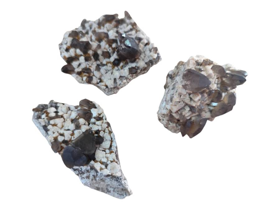 Smoky quartz and feldspar, Malawi 4-9cm