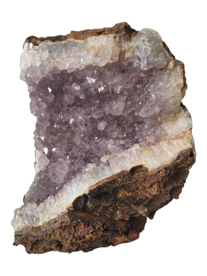Goethite included Amethyst drusy cluster, Mozambique, 13.5 x 5.5 x 20.4cm