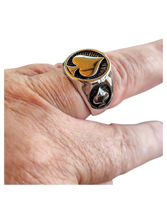 Stainless steel Spade statement ring, Assorted sizes