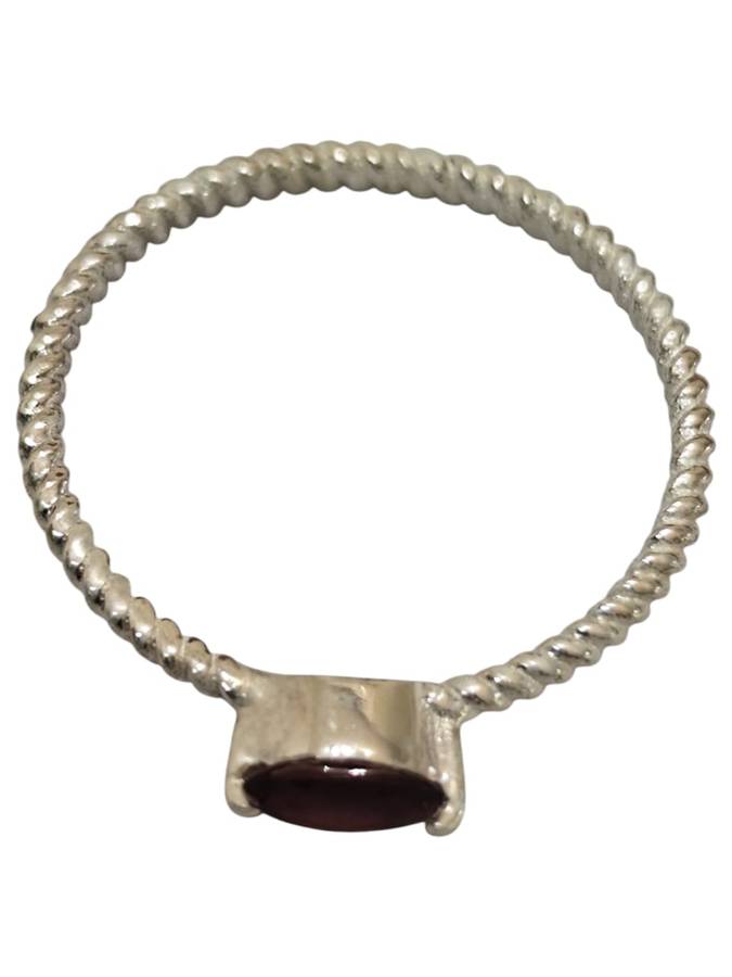 Garnet ring in 925 silver, Marquise, Size 8