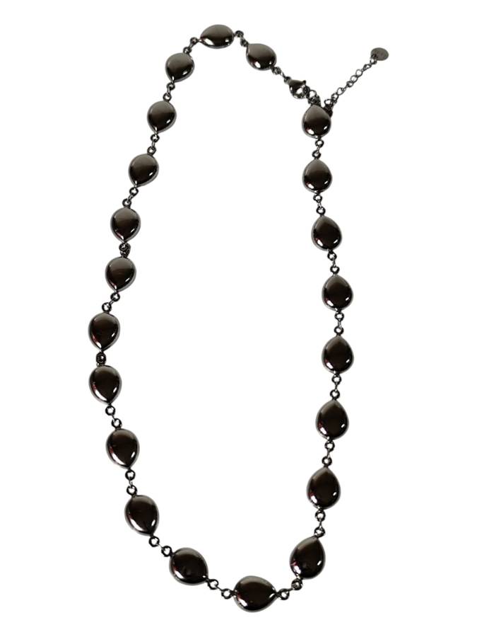 Stainless-steel drops necklace with extension chain and lobster clasp 9.6mm, 42+5cm