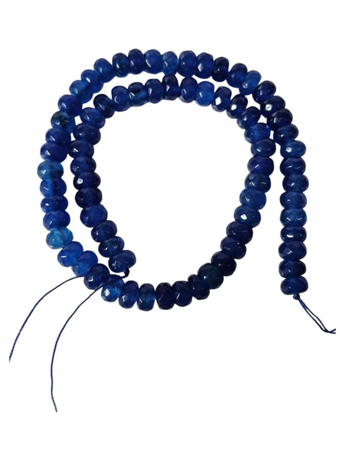 Sapphire colored Jadeite bead string, 8x5mm, rondelle, faceted, 38cm