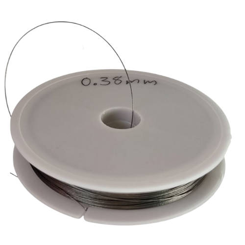 Silver colored tigertail, 100m, 0.38mm