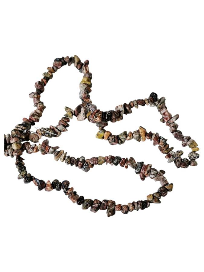 Leopard Skin Jasper chip string, 80cm long, 4-12mm chips