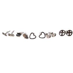 Assorted pair of cut out stud, Stainless steel, 5-14mm height, 7-18mm length