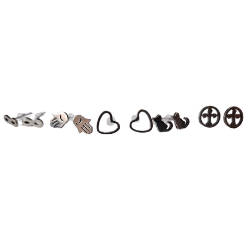 Assorted pair of cut out stud, Stainless steel, 5-14mm height, 7-18mm length