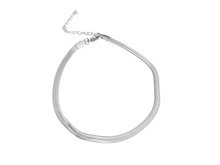 Blade Chain with lobster clasp ankle bracelet, Stainless steel, 4mm wide, 21.5+5cm