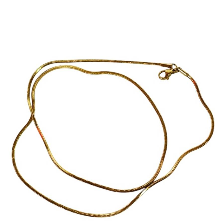 Gold Triangular Snake Chain with lobster clasp, Stainless steel, 1.5mm wide, 56cm