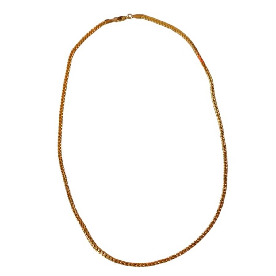 Gold Cuban Box Chain with lobster clasp, Stainless steel, 3.3mm wide, 60.5cm
