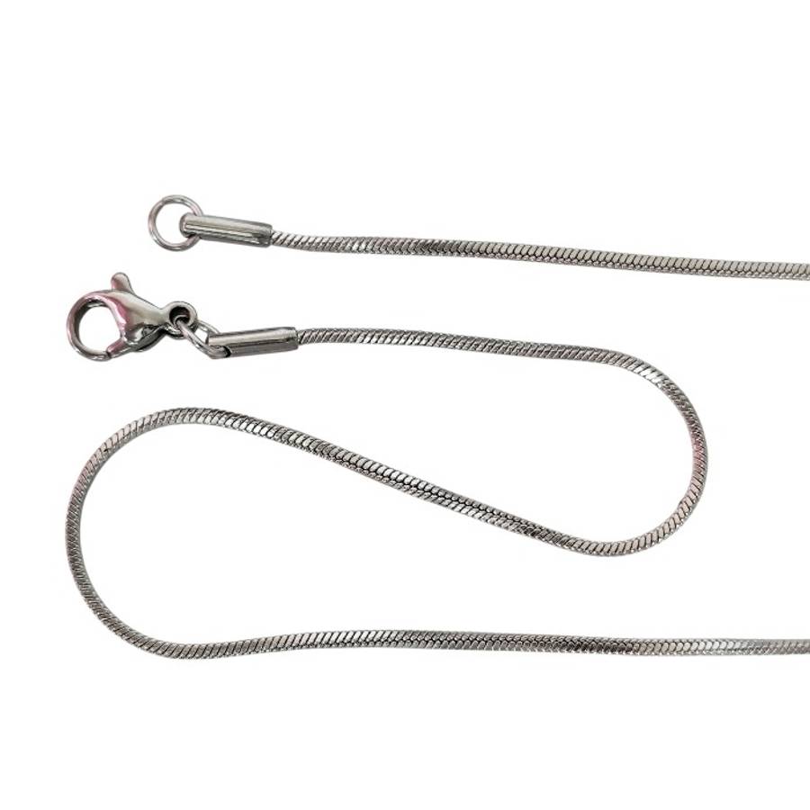 Triangular Snake Chain with lobster clasp, Stainless steel, 1.5mm wide, 56cm