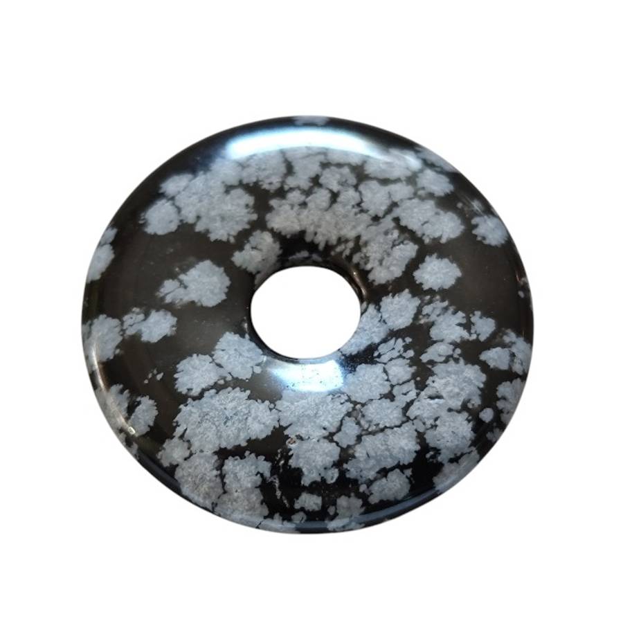 Snowflake obsidian donut, 34mm with 8mm diameter hole