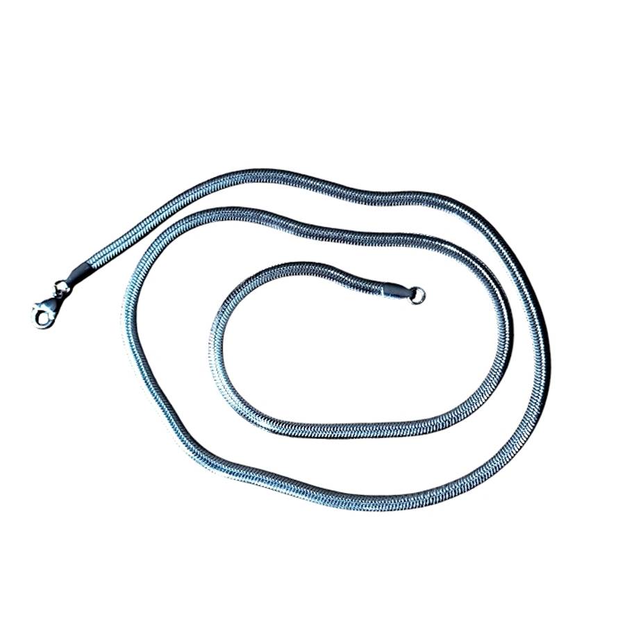 Herringbone snake Chain with lobster clasp, Stainless steel, 3.6mm wide, 55.5cm