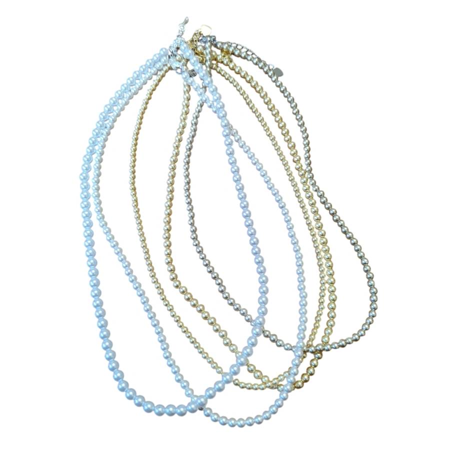 Assorted Shell Pearl Necklace, 3-5mm pearl, 43+4.5cm